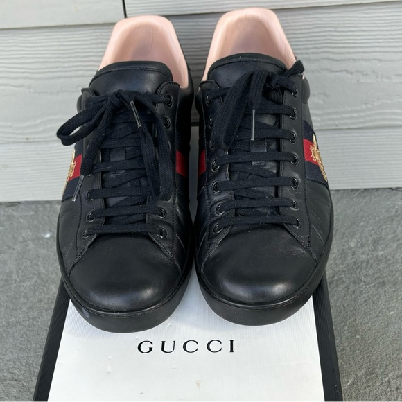 Gucci Ace Sneakers Black with Gold Bee Embroidery 🔥 - Picture 5 of 9
